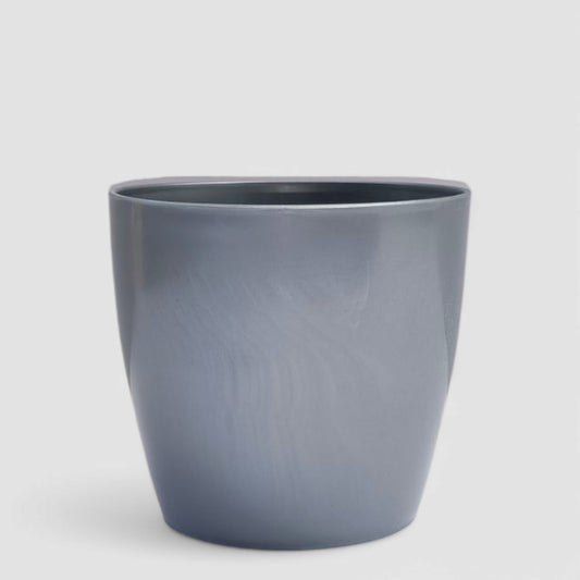 Metallic Silver Round Outer Pot | Set of 10